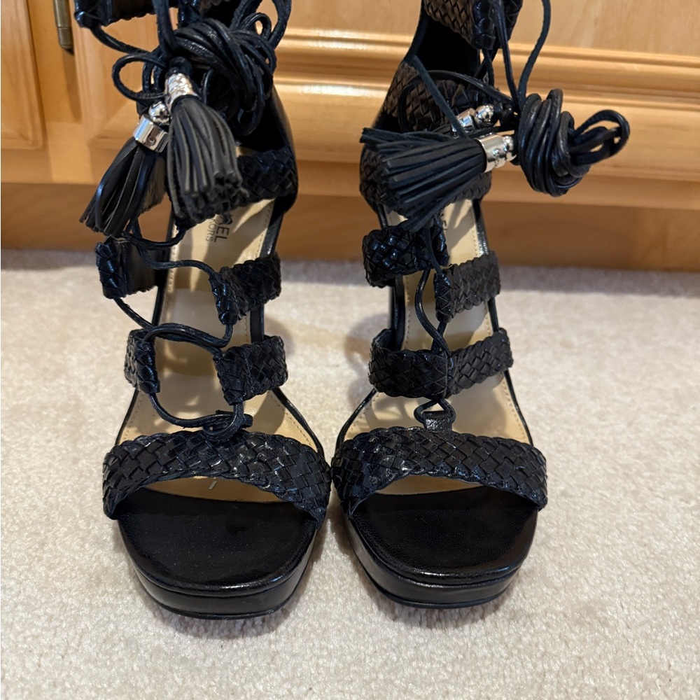 Michael Kors Black Lace Up Heels